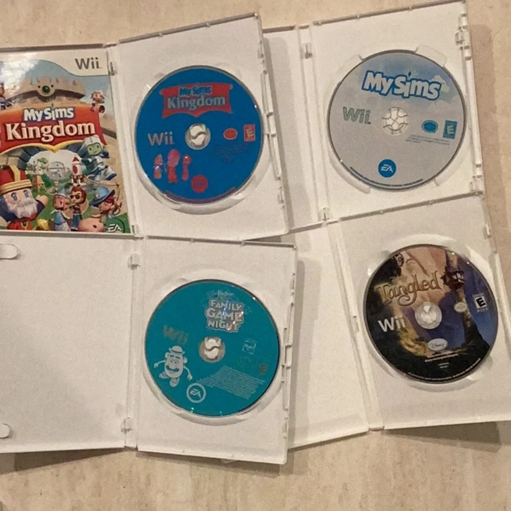 MySims Nintendo Wii Game & Disney Tangled Wii & My Sims Kingdom Lot Of 4 Games